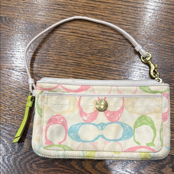 Coach Handbags - Women’s Multicolor Wristlet Pouch - Pastel Print